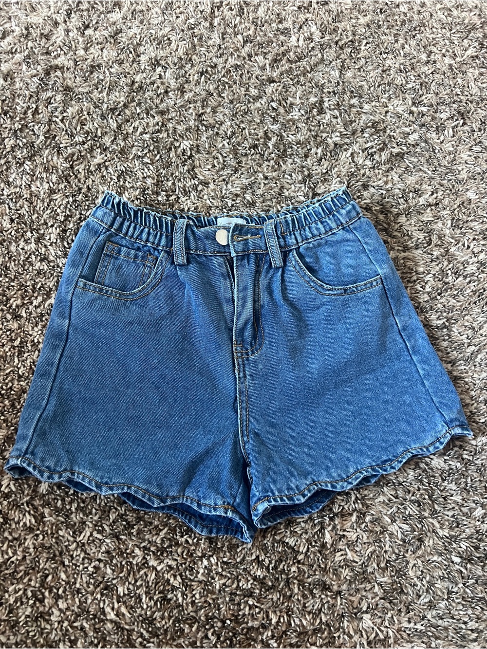 Shop the Mjnt Girls Blue Denim Elastic-Waist Shorts